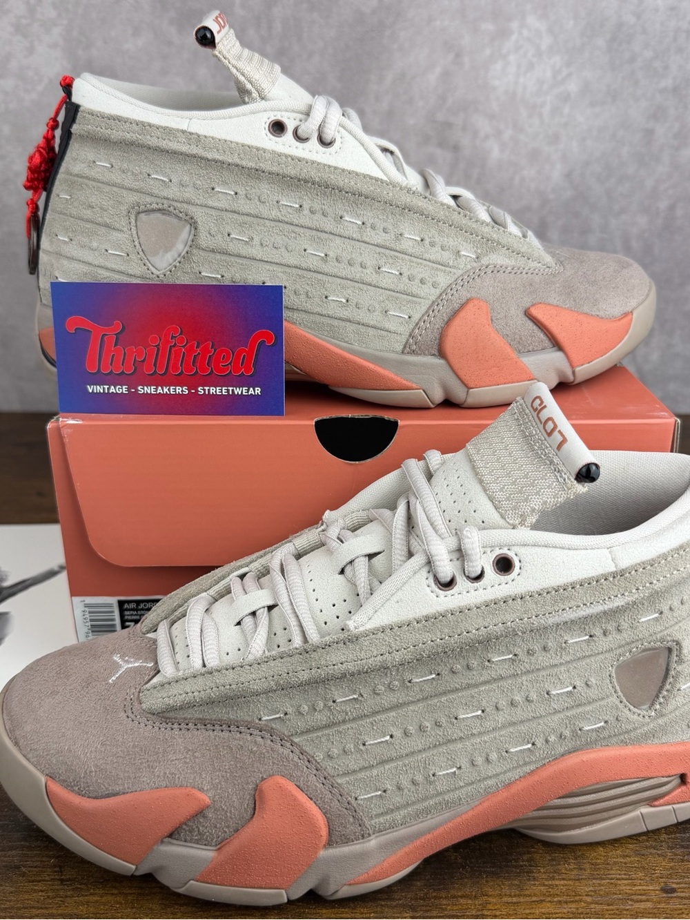 Air Jordan 14 Retro Low CLOT Terra Blush Terracotta Size 7 DC9857-200 Men’s Shoe